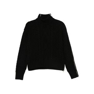 SEMICOUTURE Women's Textured Mock Neck Sweater Women BLACK Sweaters & Knitwear